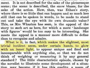 ... Percy Lubbock quote used on the Age of Innocence dust jacket is found