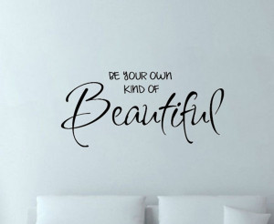 OWN KIND OF BEAUTIFUL Vinyl wall lettering stickers quotes and sayings ...