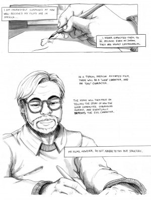 Cartoon Depicts Hayao Miyazaki's Philosophy on Films