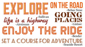 Scrapbooking Themes Quickstart: Road Trip Images, Sayings and Fonts