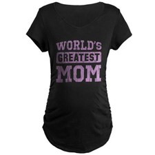Worlds Greatest Mom Vintage Maternity T-Shirt for