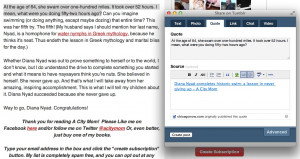 Post select quotes to your Tumblr page, linking to the source