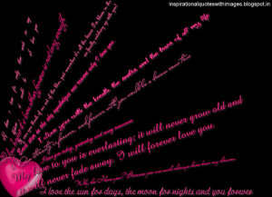 lovw quotes pink heart with wall paper