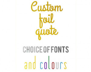 ... foil custom quote, Metallic foil, Silver foil print, Quote print, Gold