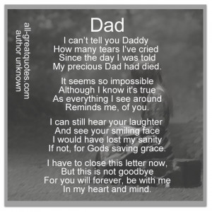 Grief loss poem | About losing a father