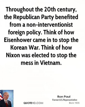 ... Korean War. Think of how Nixon was elected to stop the mess in Vietnam