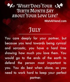 What does your Birth Month say about your Love Life? - Born in July