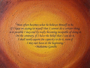 Glimpse Of Sedona With Gandhi Quote Painting