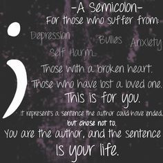 The semicolon project, what a beautiful concept This is the most ...