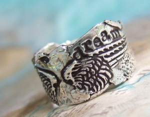 Silver Wings Ring, Inspirational Quote Jewelry, Inspirational Silver ...