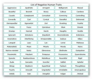 ... Define Poor, Negative Character Traits, Human Traits, Negative Human