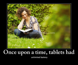Once upon a time, tablets had unlimited battery. Download Young woman ...