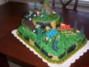 Camo Hunting Themed Cake For Boys Birthday Cakes Cupcakes