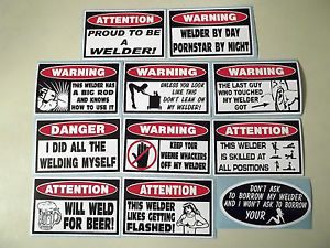 Funny 11 PC Welder Sticker Collection Tool Box Welding Metal MIG TIG ...