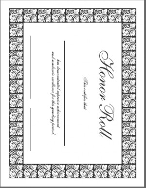 Return to Honor Roll Certificates and Award Directory