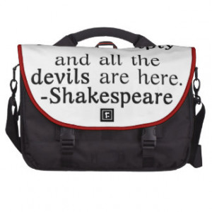 Hell is Empty Shakespeare quote laptop bag