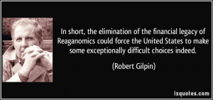 In short, the elimination of the financial legacy of Reaganomics could ...
