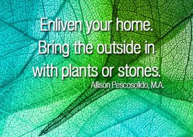 Enliven your home. Bring the outside in with plants or stones ...