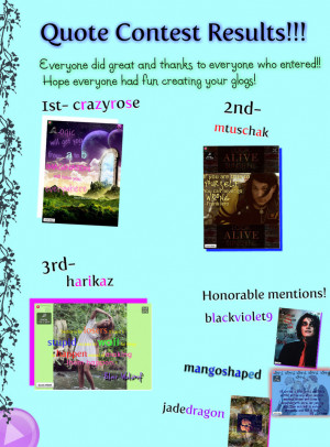 Quote Contest Results
