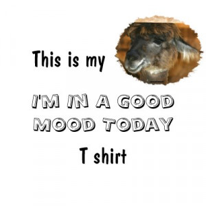 Happy Llama Good Mood Humorous Funny T-Shirt by SmilinEyesTreasures