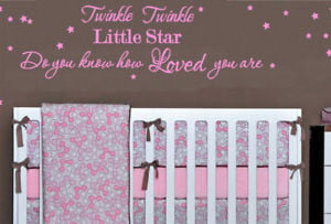 Details about Baby Girls Nursery Star Wall Quote Vinyl Wall Sticker