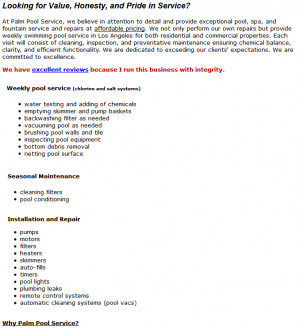 Swimming Pool Maintenance Form