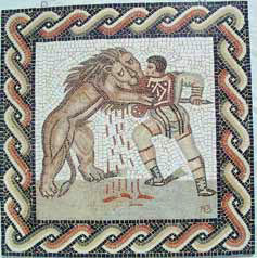People And Beasts on the Roman Arenas 4 Roman Gladiators Fighting