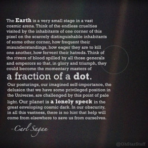 Pale Blue Dot. Carl Sagan quote