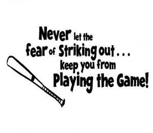 the Fear of Striking Out Baseball Vinyl Wall Decal - Boy Girl Sports ...