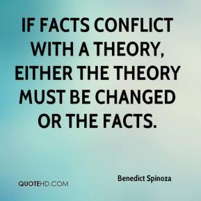 If facts conflict with a theory, either the theory must be changed or ...