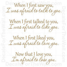 When I First Saw You Love Wall Decal Vinyl Art Sticker Quote ...