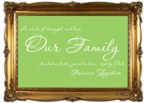 Quotes Our Family Together Forever Lime Green Wall Murals