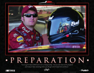 Dale Earnhardt Jr Preparation Unframed Psoter .