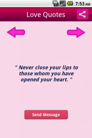 application lets you browse love quotes, set love quote as reminder ...