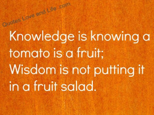 Knowledge Is Knowing A Tomato