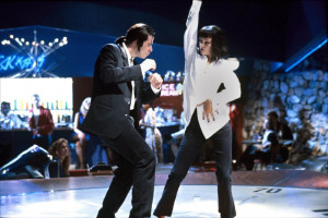 Uma Thurman and John Travolta dancing in Pulp Fiction