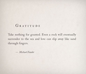 Take nothing for granted.