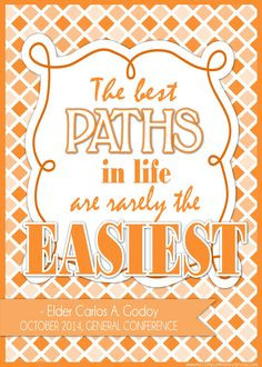 ... quotes from Elder Godoy... The best paths in life are rarely the