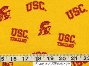 usc trojans fabric allover yellow southern california usc trojans ...