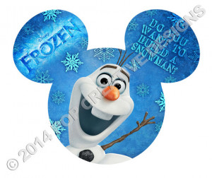 Disney Frozen Olaf Snowman Quote Iron On Transfer