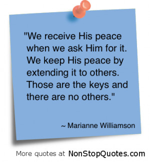 We Receive His Peace When We ask Him For It ~ God Quote