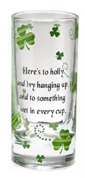 Pilsner Glasses Tall 20 Ounce with Shamrocks and Irish Toasts