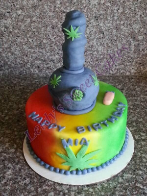 Weed Themed Birthday Cake