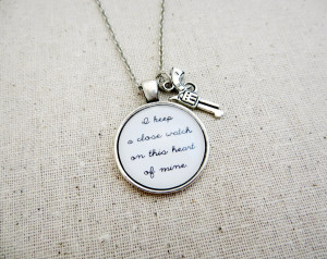 Johnny cash i walk the line inspired lyrical quote necklace with gun ...