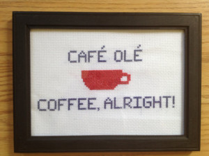Framed Gilmore Girls Coffee Quote Cross Stitch