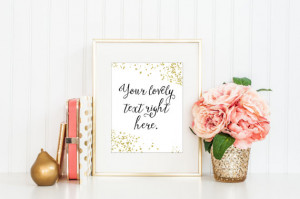 Gold Quote Print / Gold Glitter / Personalized Quote / Calligraphy ...