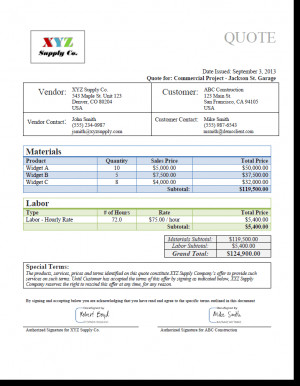 Quotes Example Output 1 - Generate & Create Sales Quotes from ...