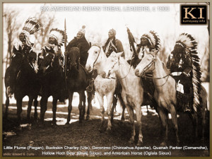 FAMOUS NATIVE AMERICAN CHIEFS ON HORSES WEARING CEREMONIAL FEATHERED ...