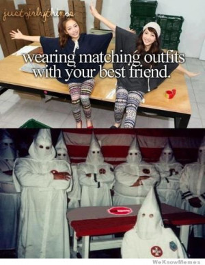 Wearing matching outfits with your best friend…