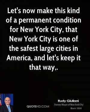 Let's now make this kind of a permanent condition for New York City ...